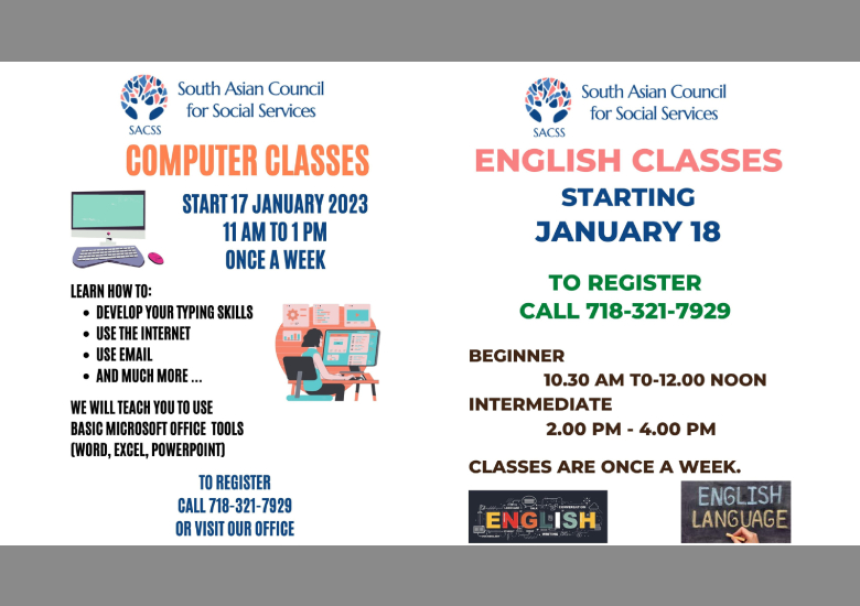 Winter session of free Computer and English Classes begin again at SACSS